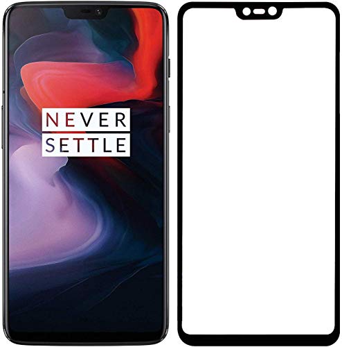 Product Cover POPIO Tempered Glass Screen Protector For OnePlus 6 (Black) Edge to Edge Full Screen Coverage With Installation Kit
