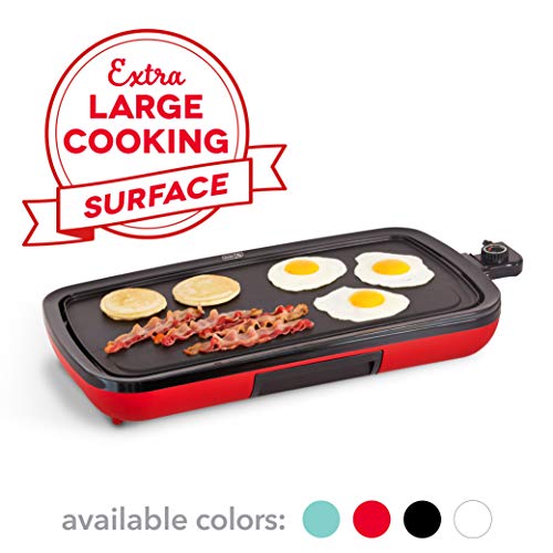Product Cover DASH DEG200GBRD01 Everyday Nonstick Electric Griddle for Pancakes, Burgers, Quesadillas, Eggs & other on the go Breakfast, Lunch & Snacks with Drip Tray + Included Recipe Book, 20in, Red