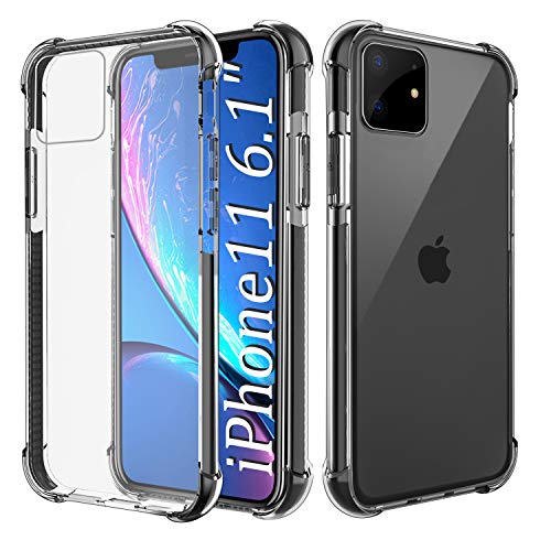 Product Cover FulSoulComM iPhone 11 Case Crystal Clear Slim with Screen Protector Anti-Scratch Shockproof Protective Cover Soft TPU Ultra-Thin Shock Absorption Bumper Cases for Apple iPhone 11 6.1