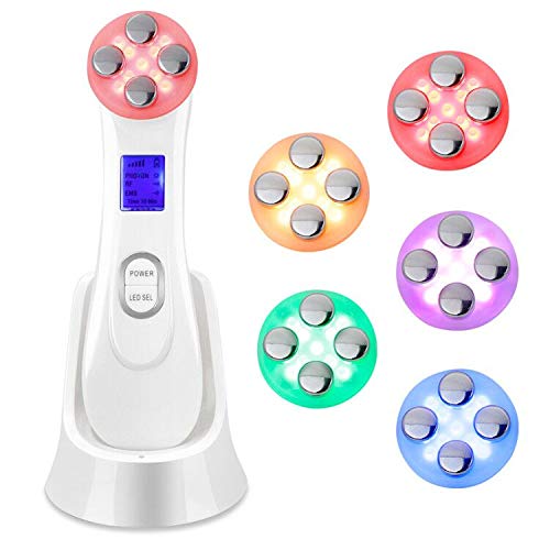 Product Cover Face Machine 5 in 1 EMS Facial Lifting Care Machine for Wrinkle Acne Remove Skin Tightening Beauty Machine Anti-Aging Face Toner Device for Whitening Firming