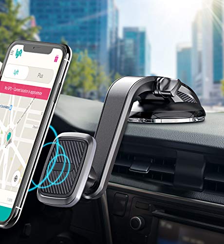 Product Cover STOON Car Phone Mount, 360° Rotation Magnetic Dashboard Cell Phone Holder for Car, Universal Car Phone Holder with Sticky Suction Cup & Adjustable Arm & 6 Strong Magnets, Fit for All Smartphones