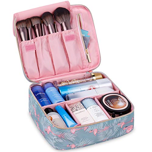 Product Cover Travel Makeup Bag Large Cosmetic Bag Make up Case Organizer for Women and Girls (Flamingo)
