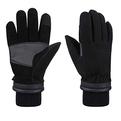 Product Cover CCBETTER Winter Gloves for Men Warm Work Touchscreen Glove -30℉ Cold Weather Deerskin Cowhide Thermal Fleece 2019 New