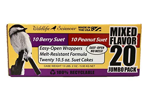 Product Cover Suet Cake Jumbo Mixed 20 Pack | 10 Peanut & 10 Berry 10.5 oz. Suet Cakes for Wild Birds