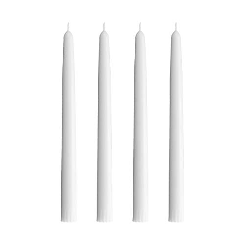 Product Cover CandleNScent Taper Candles | Tapered Candlesticks - dripless 10 Inch unscented | White | 4 Pack