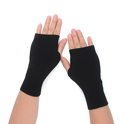 Product Cover Flammi Women's Knit Fingerless Gloves Cashmere Mittens Warm Thumb Hole Gloves