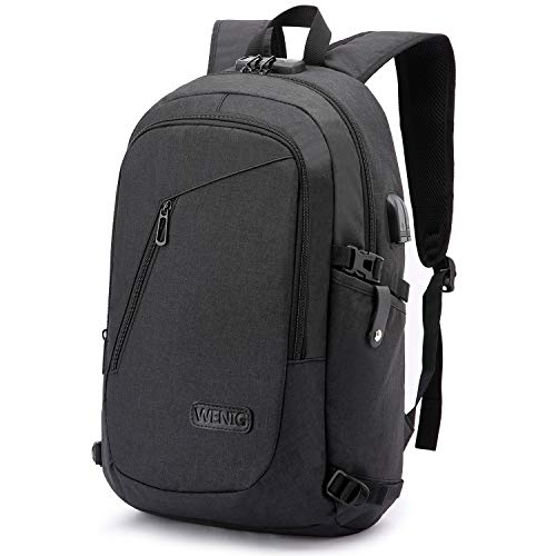Product Cover Laptop Backpack,Business Travel Anti Theft Backpack for Men Women with USB Charging Port,Slim Durable Water Resistant College School Bookbag Computer Backpack Fits 15.6 Inch Laptop Notebook, Black