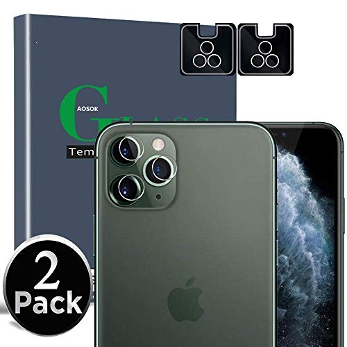 Product Cover [2Pack] AOSOK Camera Protector for iPhone 11 Pro 5.8' /iPhone 11 Pro Max 6.5', Tempered Glass, Anti-Scratch, Ultra Thin, High Definition Camera Lens Protector with Lifetime Replacement Warranty (2pcs)