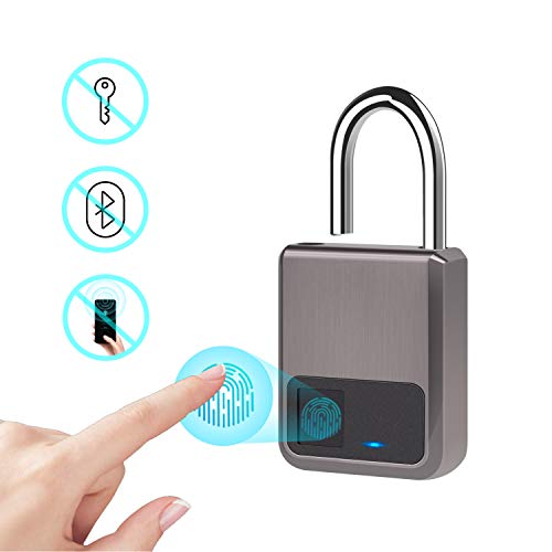 Product Cover Fingerprint Padlock,Smart Anti-Theft USB Charge IP65 Waterproof Padlock for Door,Safe,Bike,Gym Locker,Luggage Suitcase,School Locker by Tiffane