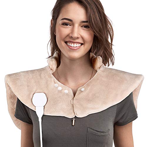 Product Cover SIMBR Electric Heating Pad Wrap for Shoulder, Back Pain Relief, 6 Adjustable Heat Setting 1.5 Hrs Auto Shut Off, Large Size Fast Heating, Machine Washable, ETL Certified