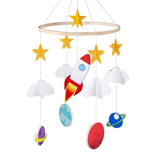 Product Cover FIOBEE Baby Crib Mobile Unicorn Crib Mobile for Infant, Planets Baby Mobile Decoration for Boys and Girls Nursery Décor for Baby Shower Gift with Stars Cloud and Moon