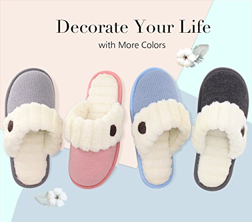 Product Cover HomeTop Women's Cute Comfy Fuzzy Knitted Memory Foam Slip On House Slippers Indoor