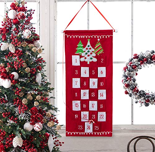 Product Cover HAUMENLY Christmas Countdown Advent Calendar 2019, Felt Fabric Wall Hanging Decoration for Xmas Holiday