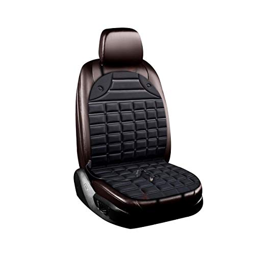 Product Cover 12V Heated Seat Cushion Universal Car Seat Heater with Intelligent Temperature Controller (Black).