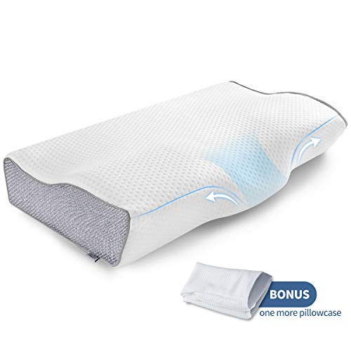 Product Cover Villsure Cervical Memory Foam Pillow, Contour Neck Pillow Orthopedic Pillow for Neck Pain, Ergonomic Sleeping Pillows for Side, Back and Stomach Sleepers with Extra Premium Pillowcase