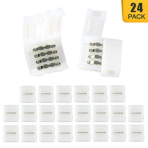 Product Cover 5050 RGB 4 Pin 10mm LED Connectors kit, Nelyeqwo Solderless LED Connector Kit (10mm-24)