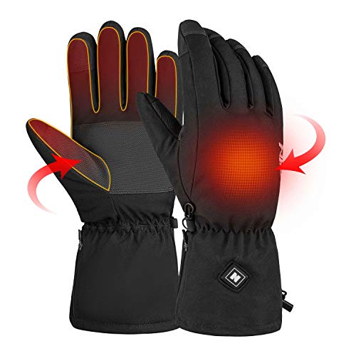 Product Cover [2019 Upgrade] Winter Heated Gloves for Men Women, Rechargeable Battery Touchscreen Warm Thermal Hand Warmer Gloves, Electric Heating Ski Gloves for Outdoor Work Climbing Hiking Cycling Fishing-M