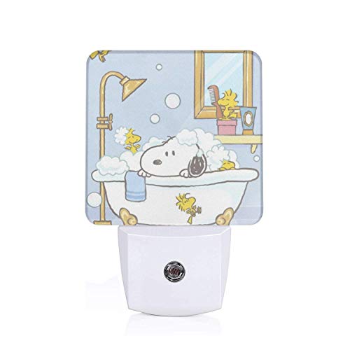 Product Cover Meirdre Plug in Night Light - Snoopy is Taking A Bath Warm White LED Nightlight with Automatic Dusk-to-Dawn Sensor