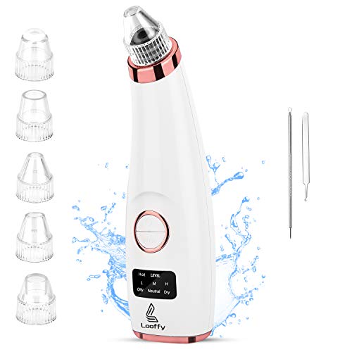 Product Cover Blackhead Remover Vacuum, Looffy Electric Pore Vacuum Facial Vacuum Pore Cleaner, Acne Comedone Removal Cleanser Extractor Kit Rechargeable Suction Tool with Hot Compress LED Display for Women and Men