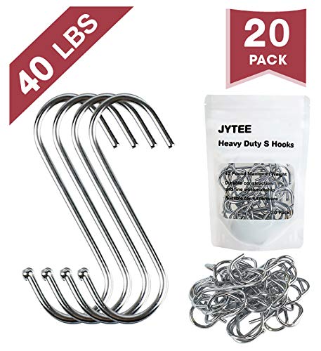 Product Cover 20 Pack S Hooks Hanging Kitchen Pot Hangers - Heavy Duty Metal for Plants Bakers Rack Closet Rod Pans