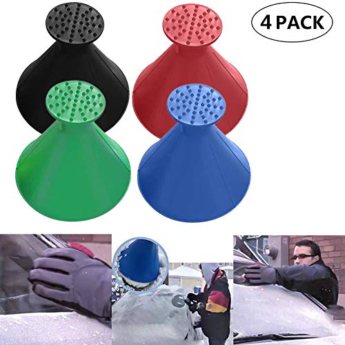 Product Cover Ice Scraper Magic Funnel Snow Removal Tool Round Windshield Cone-Shaped Car Windshield Snow Scraper (4 Pack)