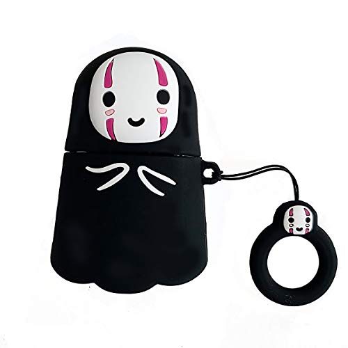 Product Cover Airpods Silicone Case Cover, 3D Cute Halloween No Face Man AirPods Case Protective Soft Silicone Cover and Skin for Apple Airpods 1st/2nd Charging Case [Best Gift for Girls or Couples]