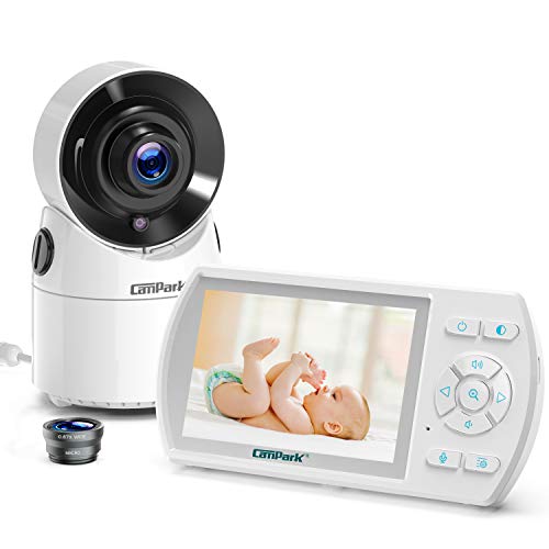 Product Cover Campark Video Baby Monitor with Camera 3.5 inch LCD Night Vision Two-Way Talk Interchangeable Optical Lens Support 4 Cameras
