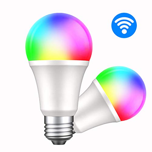 Product Cover Smart Led Light Bulb E26 WiFi Dimmable Multicolor Light Bulb Work with Alexa, Google Home and IFTTT, RGBW Color Changing Bulb & Tubable White(2 Pack)