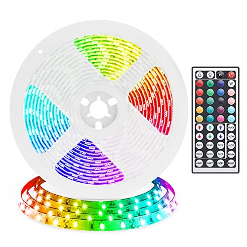 Product Cover LED Strip Lights, 16.4ft RGB LED Light Strip 5050 LED Tape Lights, Color Changing LED Strip Lights with Remote for Home Lighting Kitchen Bed Flexible Strip Lights for Bar Home Decoration