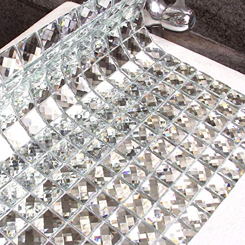 Product Cover Diflart Mirror Glass Mosaic Tile Crystal Diamond Mosaic Tile (Silver Sample)