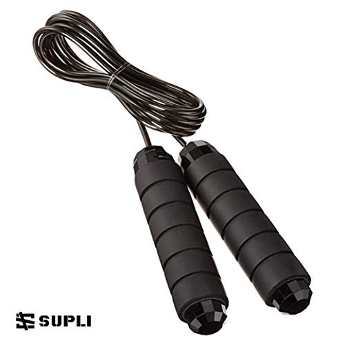 Product Cover SupLi Skipping Rope Tangle-Free with Ball Bearings Rapid Speed Jump Rope Cable and 6