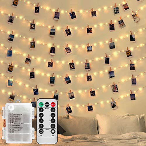 Product Cover Degbit 66 Ft 200 LED String Lights Battery Operated, Warm White Copper Fairy Lights with Remote, 8 Modes and Timer, Waterproof Twinkle Lights for Bedroom|Patio|Party|Wedding|Indoor|Outdoor Decoration
