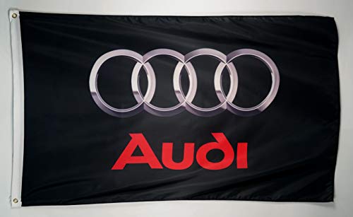 Product Cover N CENTS 3x5 Foot Polyester Flag for Black Audi Logo Auto Car Banner with Brass Grommets