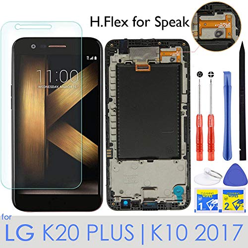 Product Cover iFixmate LCD Screen Replacement Touch digitizer with H Flex Frame Pre Assembled for LG K20 Plus T-Mobile TP260 MP260 K10 2017(Black)