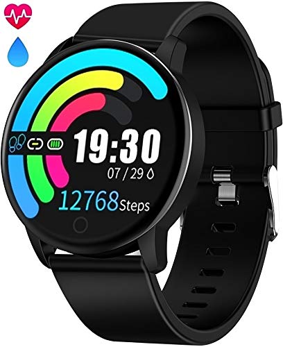 Product Cover Smart Watch Waterproof IP68 Fitness Tracker Smartwatch with Heart Rate Monitor for Android Phones Activity Tracker Calorie Burn, Sleep Monitor, Sport Watch for Women Men Kids Girls Iphone Compatible