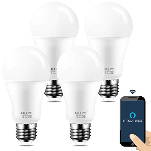 Product Cover Melpo Smart Light Bulb 90W Equivalent, WiFi Dimmable LED Light Bulbs, A19 Daylight Led Lights for Room,5700K, E26 Base, Compatible with Alexa, Google Home Assistant, No Hub Required (4 Pack)