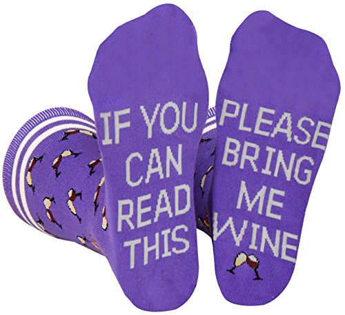 Product Cover Saucey Socks Bring Me Wine Socks Please (Medium) Women, If You Can Read This Wine Socks