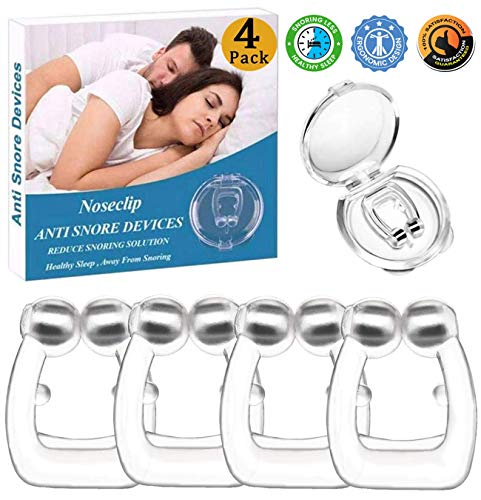 Product Cover Silicone Magnetic Anti Snore Clip Stop Snoring Nose Device Snore Stopper Anti Snoring Devices Sleeping Aid Nature Relieve Snore for Men Women (4 Pack)
