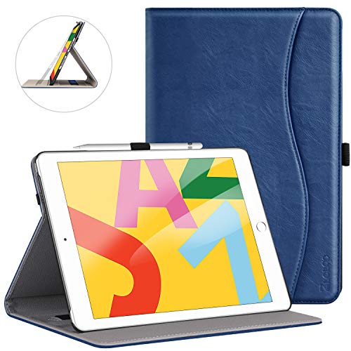 Product Cover ZtotopCase for New iPad 7th Generation 10.2 Inch 2019,Premium PU Leather Slim Folding Stand Cover with Auto Wake/Sleep,Multiple Viewing Angles for Newest iPad 7th Gen 10.2'' 2019,Navy Blue