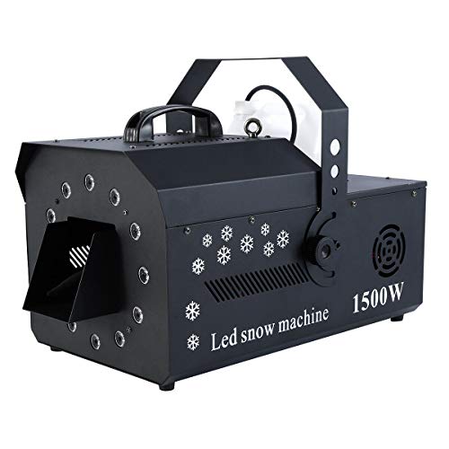 Product Cover Tengchang 1500W DMX-512 LED Snow Machine w/Remote RGB 3in1 Stage Snowflake Maker Party Decor