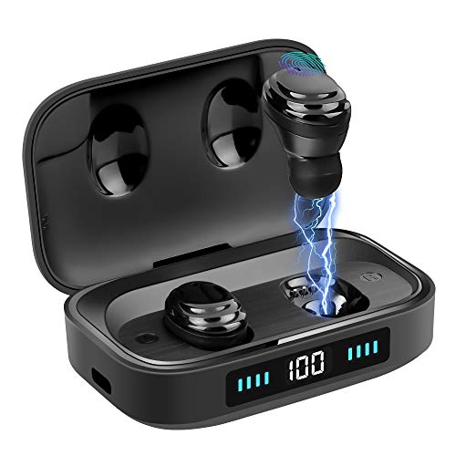 Product Cover Wireless Earbuds, YALFEN Bluetooth 5.0 in-Ear TWS Headphones with 2000mAh Charging Case LED Battery Display 80H Playtime, IPX7 Waterproof Built-in Mic HiFi True Wireless Earbuds for Work Sports
