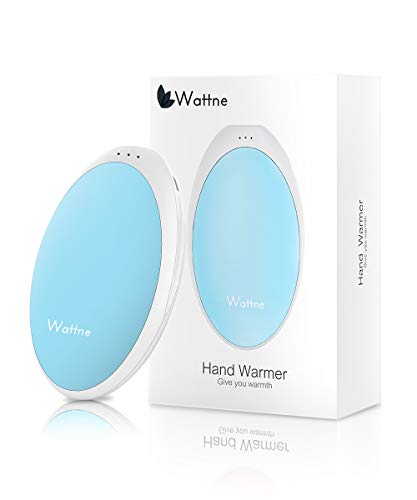 Product Cover Wattne Hand Warmers 2 in 1 Micro USB Rechargeable Hand Warmer, 5200mAh Portable Electric Pocket Hand Warmer for Winter Outdoor Skiing Climbing Hiking Camping, Best Gift for Women & Men (Blue)