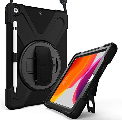 Product Cover ProCase iPad 10.2 Case 2019 7th Gen iPad Case, Rugged Heavy Duty Shockproof 360 Degree Rotatable Kickstand Protective Cover Case for iPad 7th Generation 10.2 Inch 2019 (A2197 A2198 A2200) -Black
