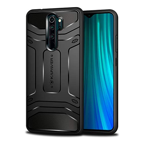 Product Cover KAPAVER® Xiaomi Redmi Note 8 Pro Rugged Back Cover Case MIL-STD 810G Officially Drop Tested Solid Black Shock Proof Slim Armor Patent Design (Only for Redmi Note 8 Pro)