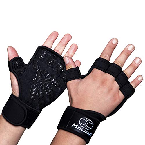 Product Cover MSSOHKAN Exercise Gloves for Men & Women. Gym Gloves Fitness Gloves with Full Palm Silicone Padding and Extended Wrist Wraps.Workout Gloves for Weightlifting、Pull-up、Cross Training.(Pair)