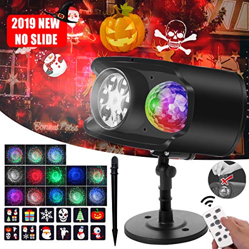 Product Cover Christmas Light Projector, Bawoo 2019 Upgraded 2 in 1 Waterproof Ocean Wave LED Landscape Lights with Remote Control, 9 Moving Patterns for Indoor Outdoor Halloween Xmas Party Decorations