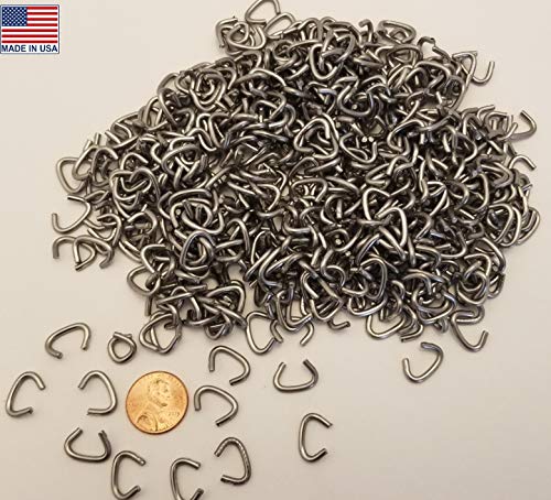 Product Cover 3/8 Stainless Steel Hog Rings for Crab pots, Cages, Traps, Fencing, Sausage Casings, Rabbit Cages (500 Count bag-12oz)