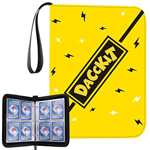 Product Cover D DACCKIT Carrying Case Binder Compatible with Pokemon Card, Holds Up to 400 Cards - Trading Cards Collectors Album with 50 4-Pocket Pages (Lightning Yellow)