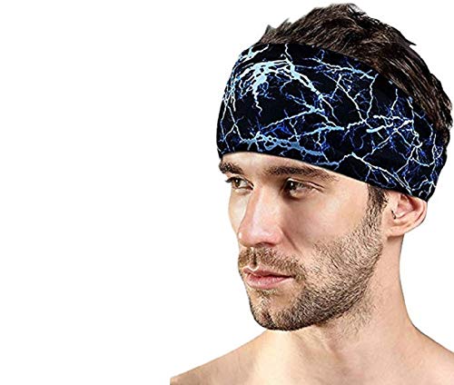 Product Cover (Pack of 1) Serveuttam Sports Headbands for Men Women, Athletic Head Sweatband, Non-Slip & Moisture Wicking, Elastic Yoga Headband Hairband for Working Out, Running, Crossfit, Gym,