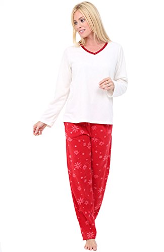 Product Cover Alexander Del Rossa Women's Warm Fleece Pajamas, Long V Neck Pj Set